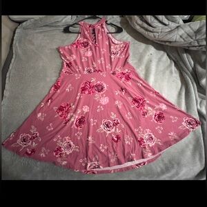 Girls Floral Pink Dress 2XL